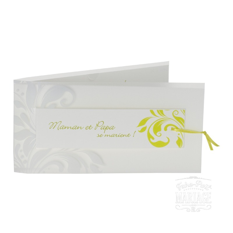 Faire-part arabesque verte
