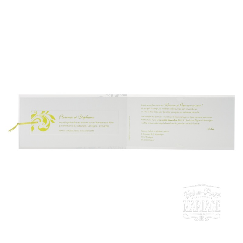 Faire-part arabesque verte