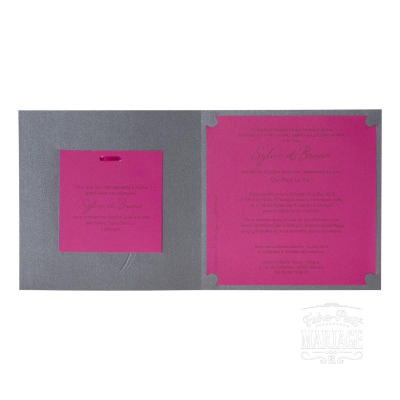 mariage en gris et fuschia