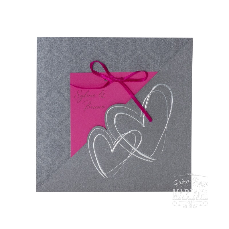 mariage en gris et fuschia